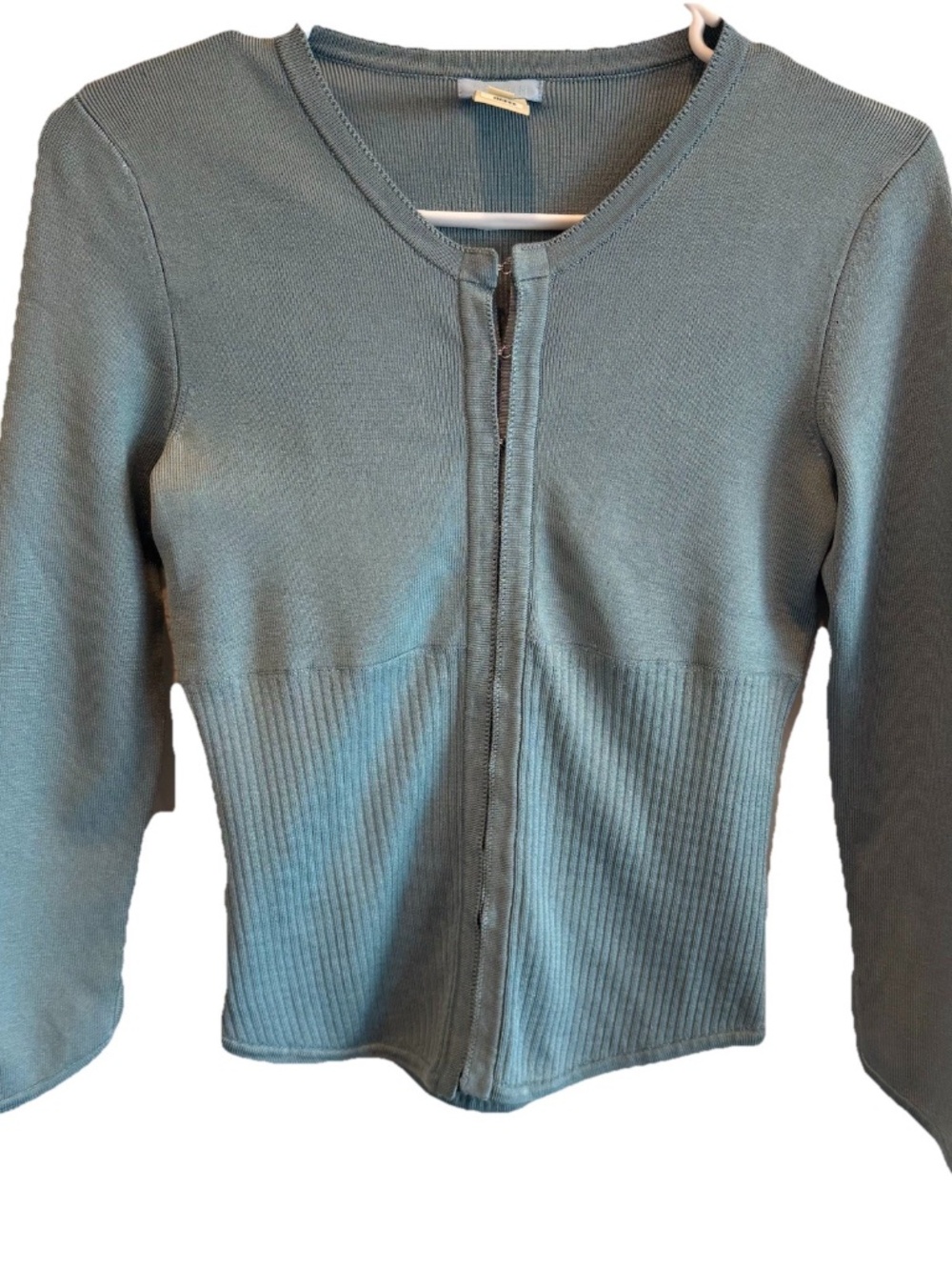 Urchin Silk Cardigan Light Blue Hook And Eye Closer XS